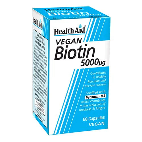 HealthAid Biotin 5000mcg ,60 Veg Capsules