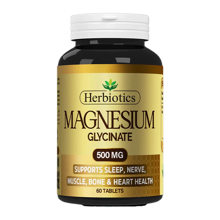 Herbiotics Magnesium Glycinate 500mg, 60 tablets