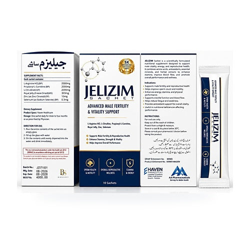 Jelizim Sachet – Advanced Male Fertility & Vitality Support (10 Sachets)