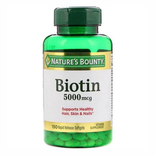 Nature's Bounty Biotin 5000 mcg 150 softgels.