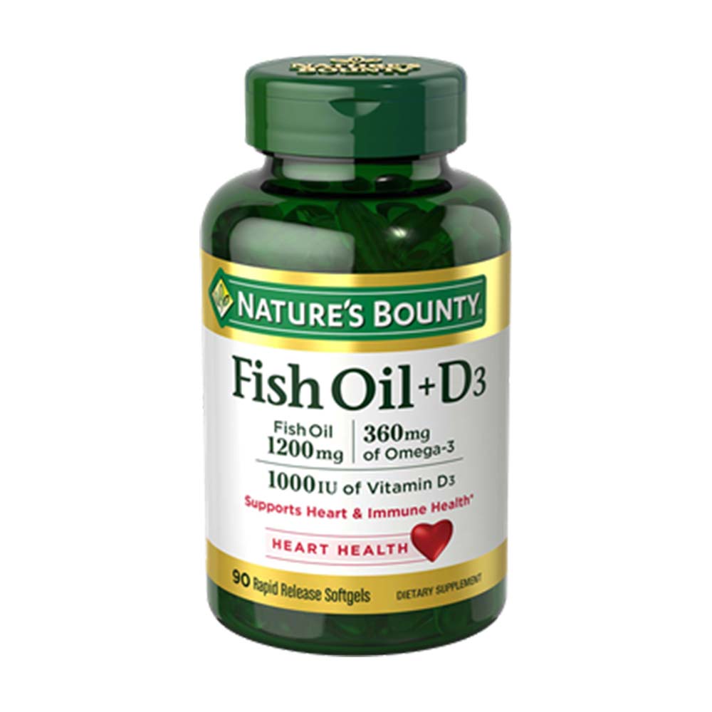 Nature's Bounty Fish Oil + D3 ,90 softgels