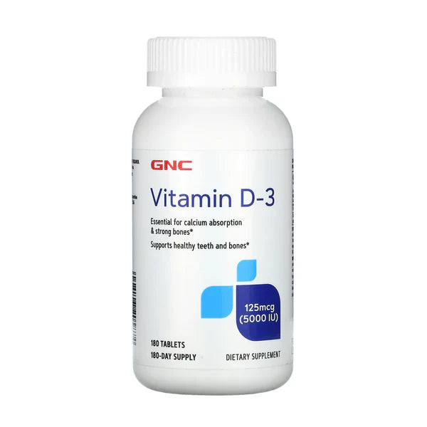 GNC Vitamin D3 5000 IU, 180 Tablets