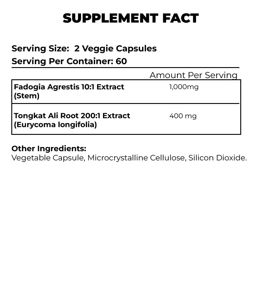 Fadogia Agrestis and Tongkat Ali Supplement