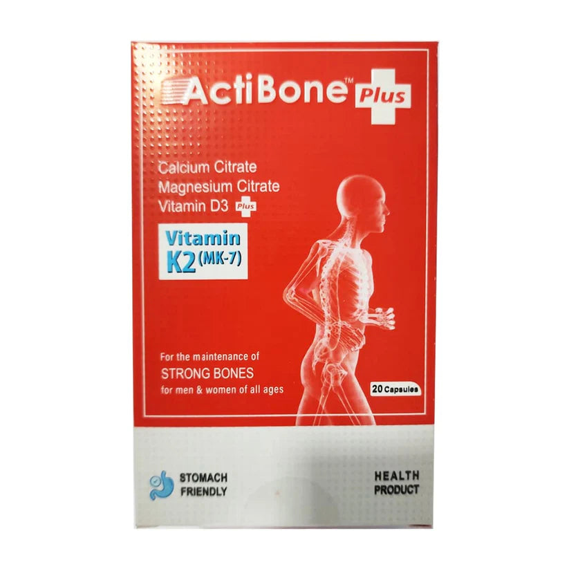 ActiBone Plus Calcium & Magnesium Citrate with Vitamin D3 & K2 – 20 Capsules