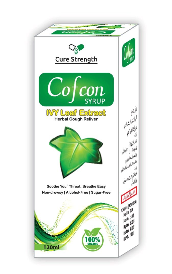 Cofcon Syrup – Ivy Leaf Extract | Herbal Cough Reliever (120ml) – Non-Drowsy, Sugar-Free & Alcohol-Free