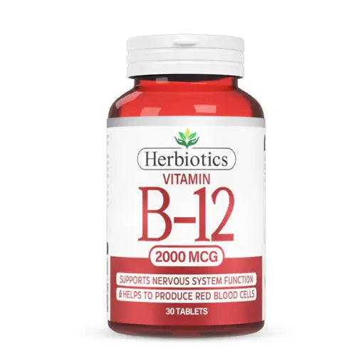 Herbiotics Vitamin B-12 2000 mcg, 30 Caplets