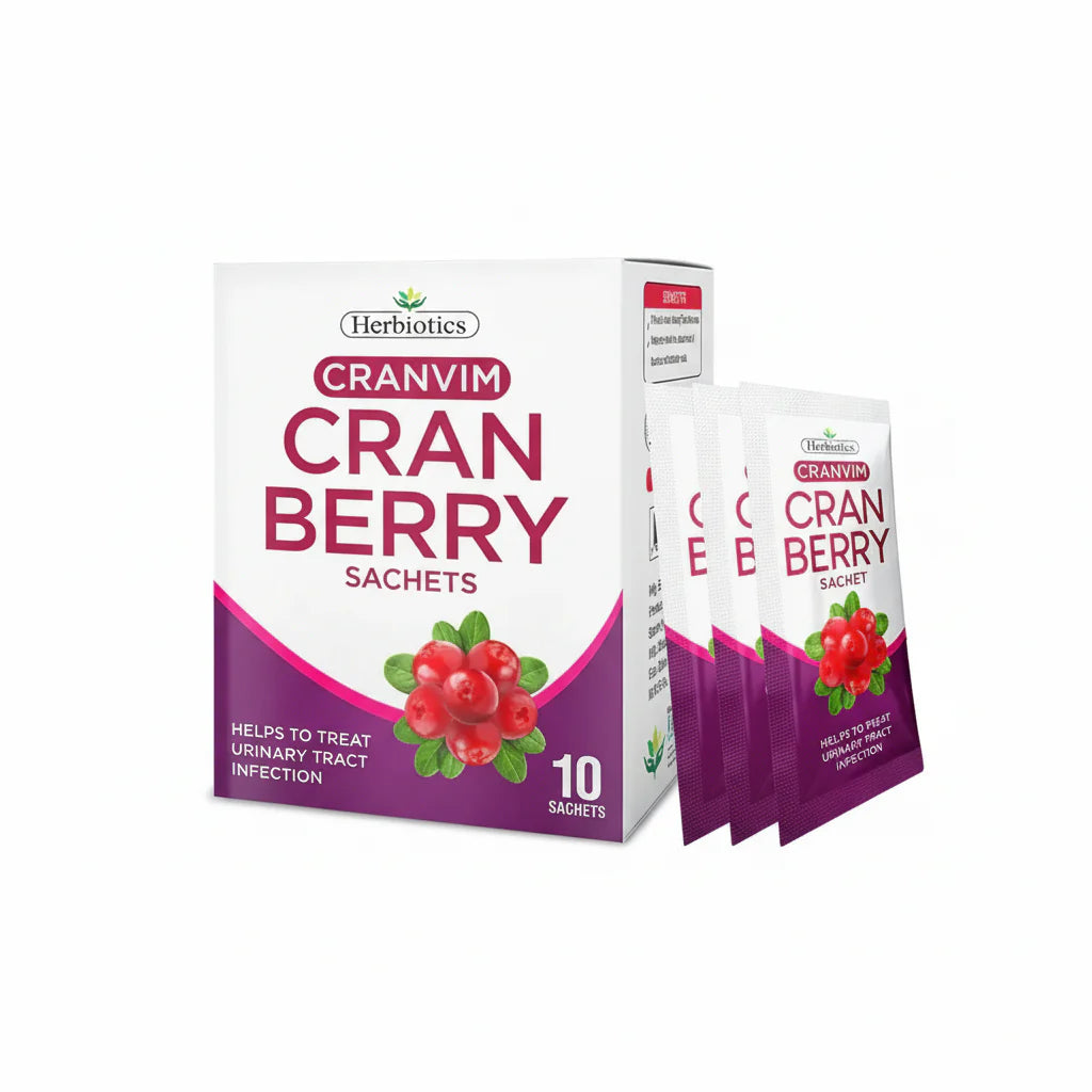 Herbiotics Cranvim Cranberry Sachets – Urinary Tract & Bladder Health Support (10 Sachets)