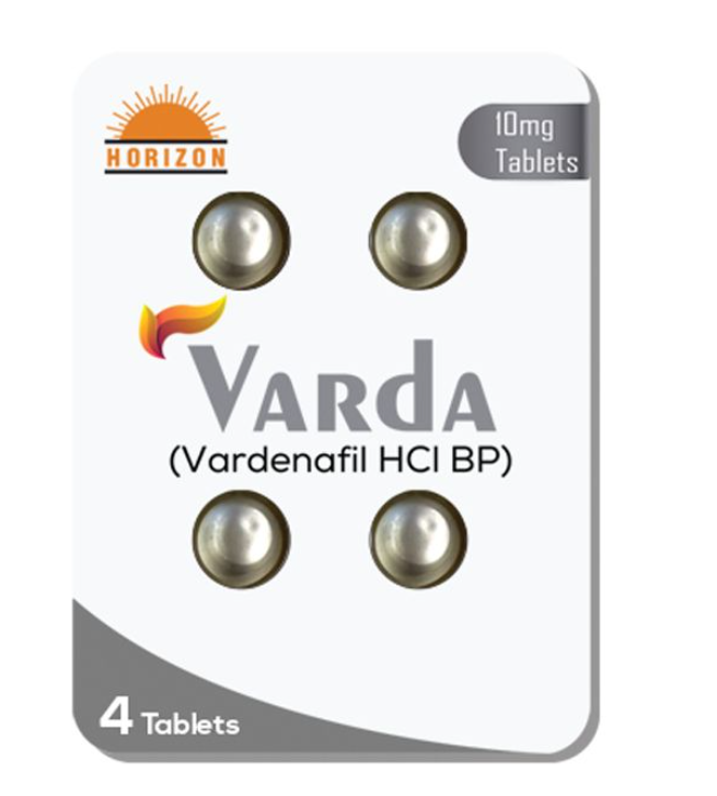 Pack of Varda tablets with Horizon logo on a white background