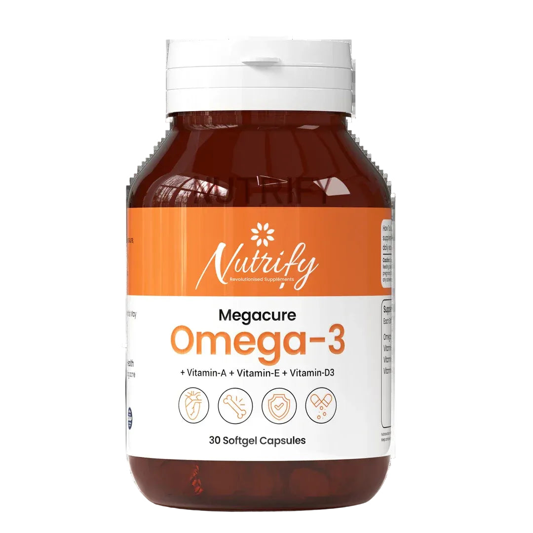 MEGACURE – Omega-3 Softgels (Heart, Brain & Joint Support Supplement)
