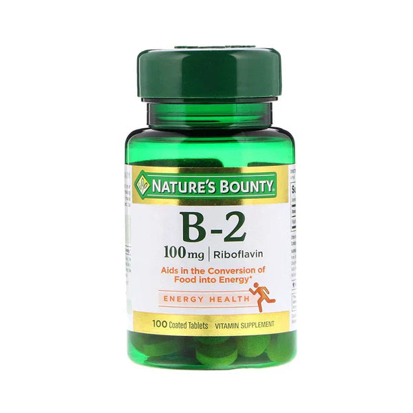 Nature's Bounty Vitamin B-2 100mg , 100 Coated Tablets