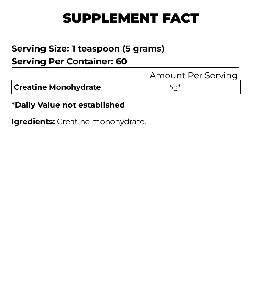 100% MICRONIZED CREATINE MONOHYDRATE
