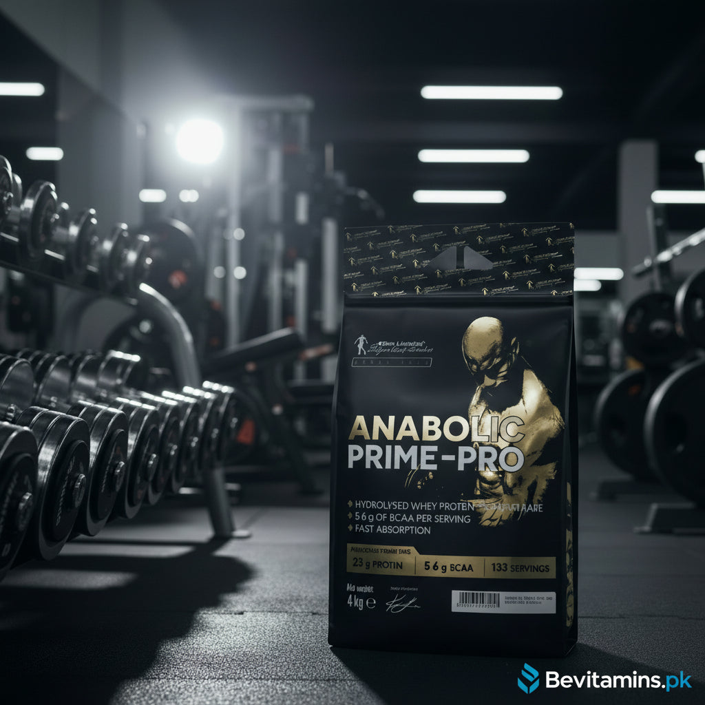 Black package of Anabolic Prime-Pro with gold and white text on a white background1