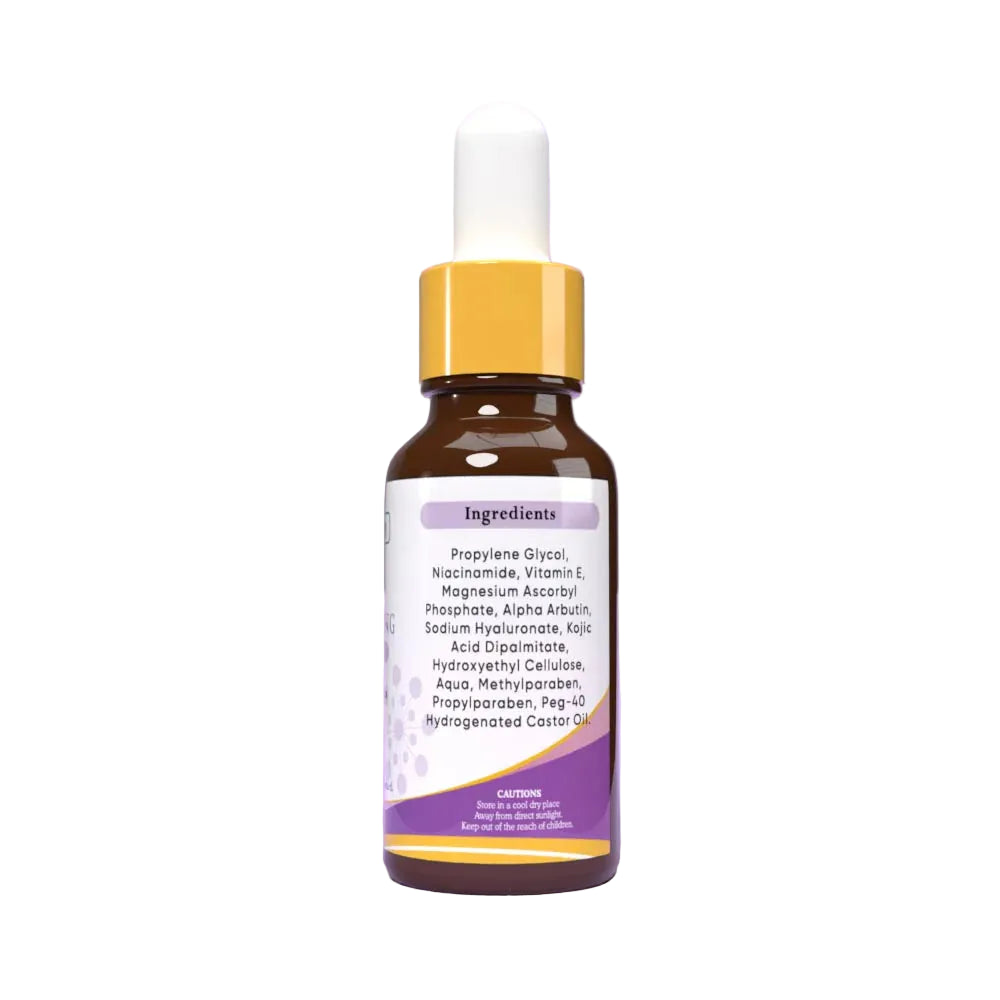 Bottle with dropper on a purple background